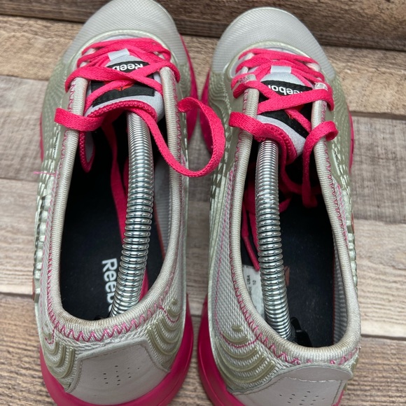 Reebok 023501 114 Low Top Nanoweb ZRated Gray Pink Sneakers Women Sz 10 Preowned - Picture 7 of 11